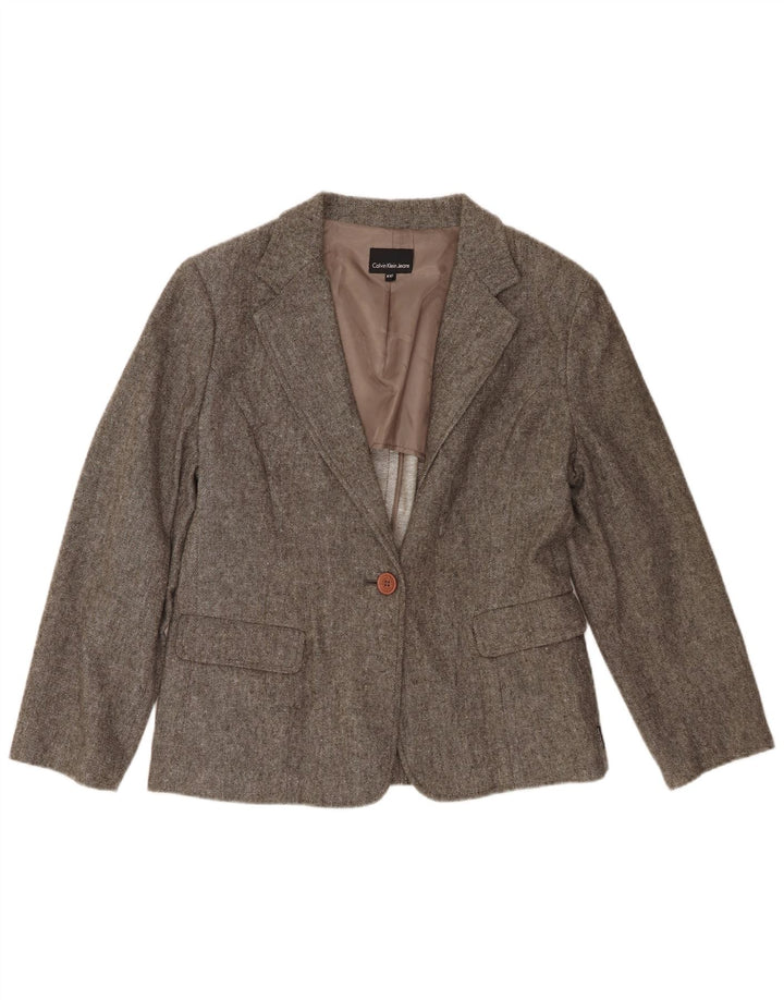 Jaqueta Blazer Calvin Klein Jeans Feminina 1 Botão UK 20 2XL Cinza