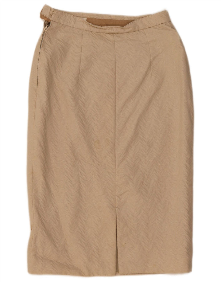 Saia reta feminina VINTAGE W27 pequena Chevron bege