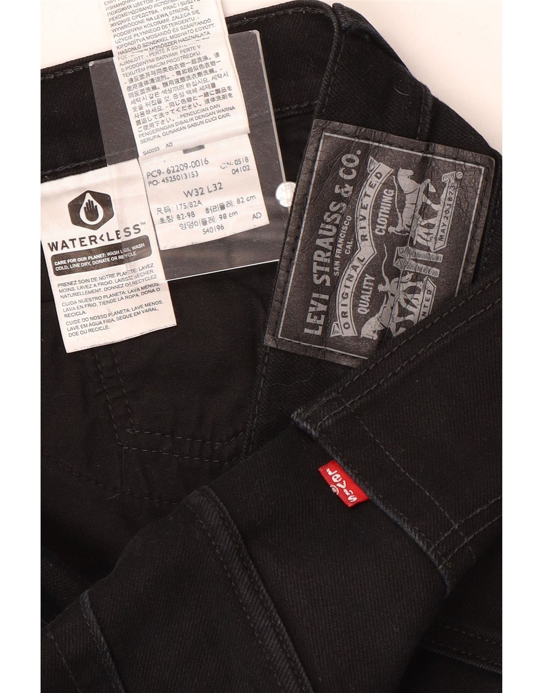 Levi's Mens Slim Jeans W32 L32 Algodão Preto