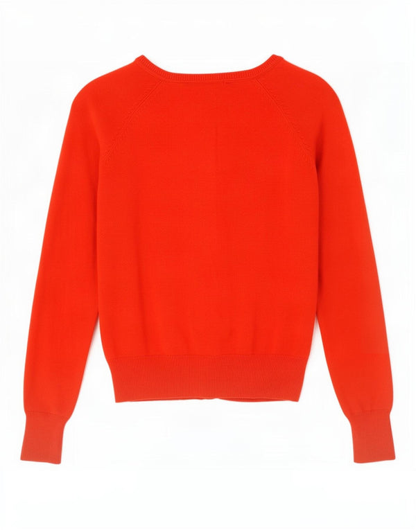 Suéter cardigã feminino Zara Reino Unido 10 pequeno algodão vermelho