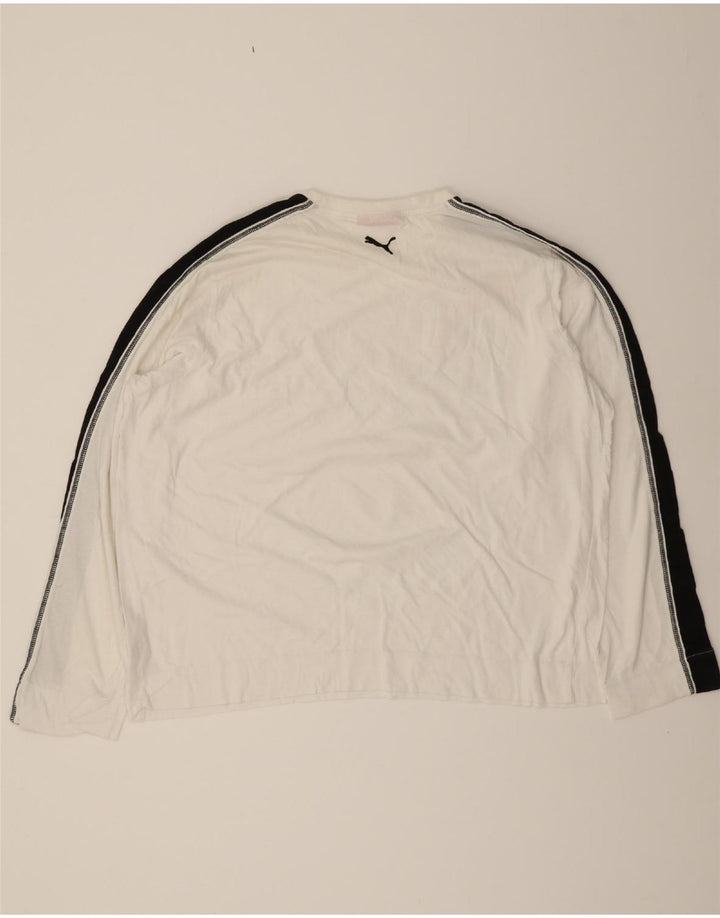 PUMA Mens Graphic Top Long Sleeve 2XL White Cotton Vintage Puma and Second-Hand Puma from Messina Hembry 