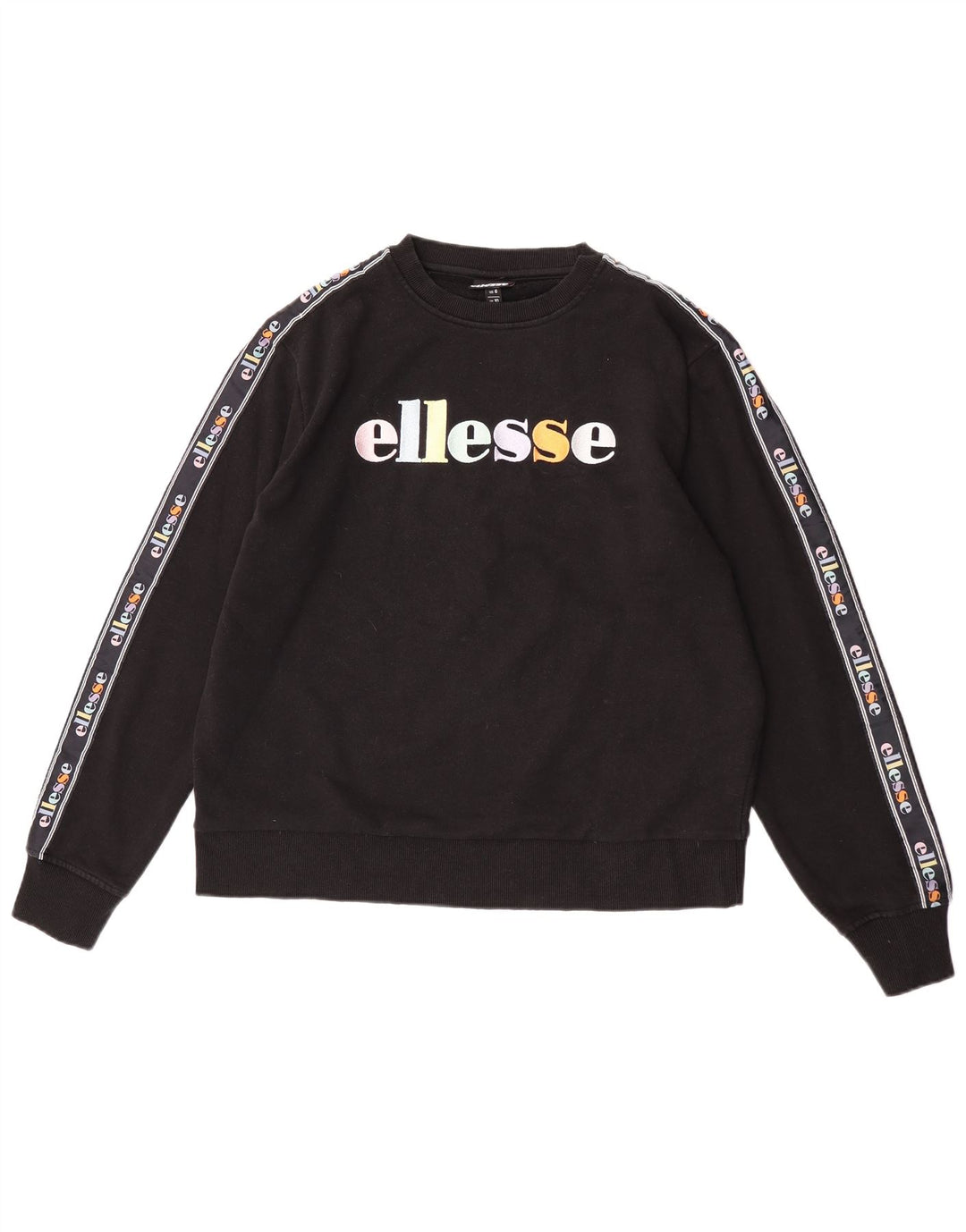 Ellesse Suéter feminino gráfico oversized com capuz UK 10 pequeno preto