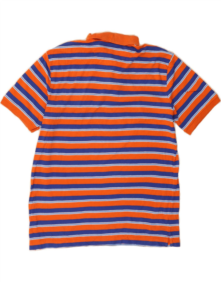 CHAPS Mens Big & Tall Polo Shirt XL Orange Striped Cotton Vintage Chaps and Second-Hand Chaps from Messina Hembry 