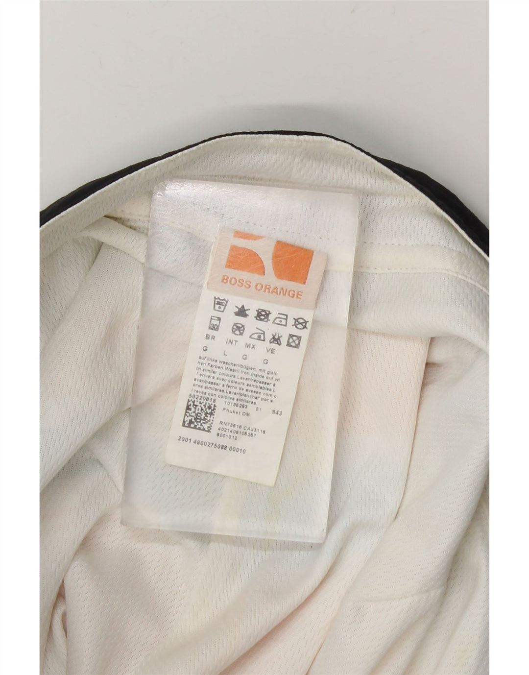 Hugo Boss Shorts de natação masculino grande poliéster listrado laranja