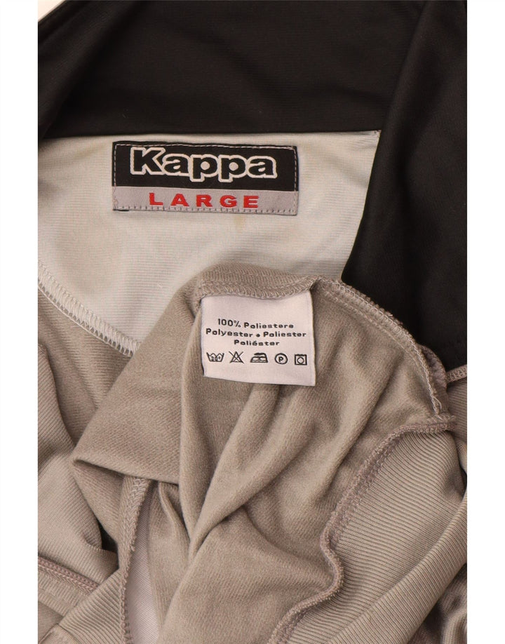 Jaqueta Kappa masculina de agasalho grande cinza bloco colorido