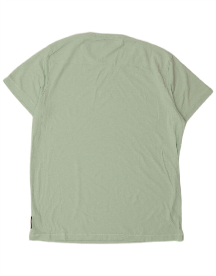 Camiseta masculina French Connection Top grande algodão verde