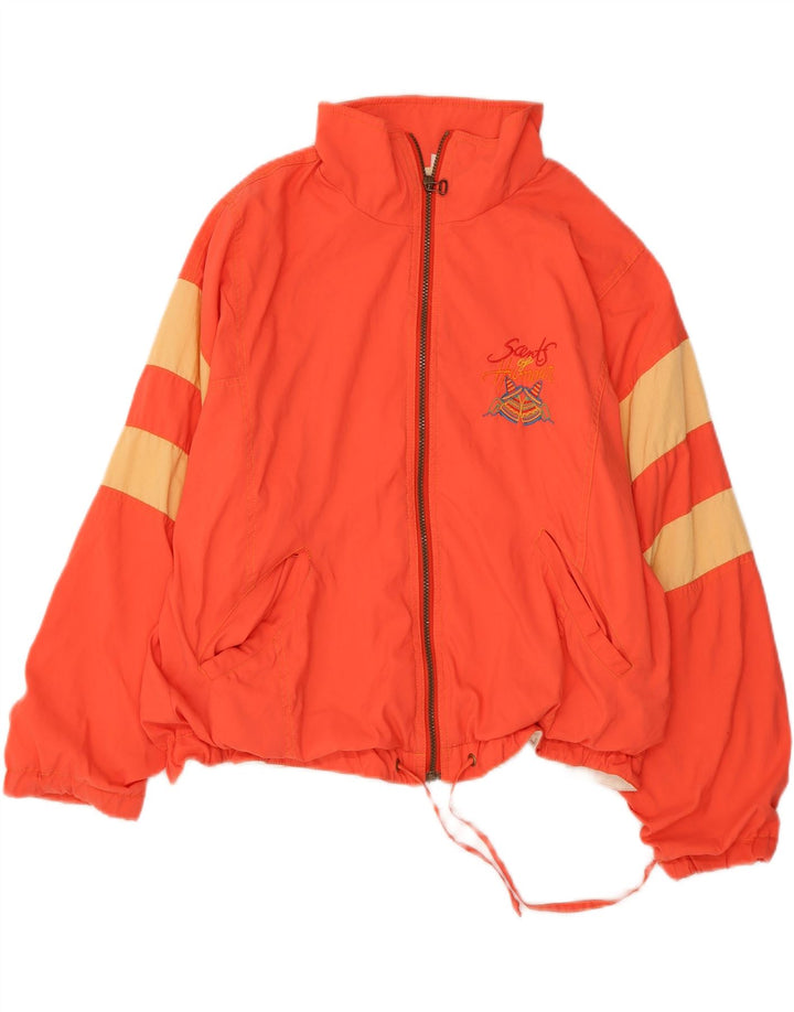 Jaqueta de treino feminina VINTAGE Reino Unido 12 bloco colorido laranja médio