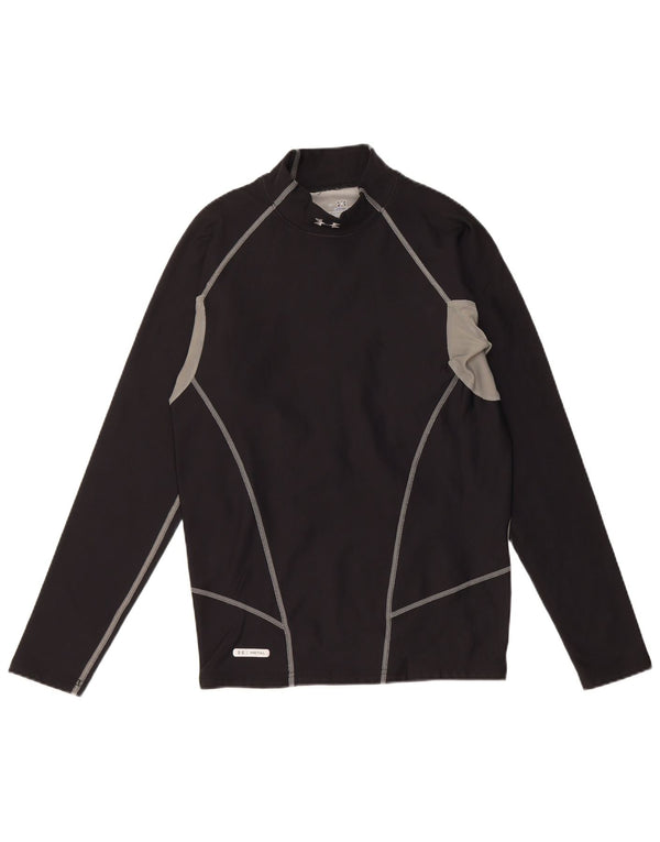 Under Armour Masculino Slim Fit Top Manga Longa Grande Preto Colorblock Esportes