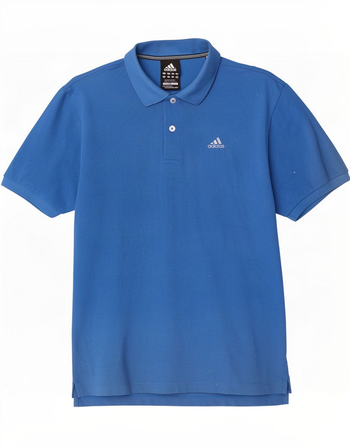 Adidas Masculino Clima 365 Polo Camisa Azul Médio Algodão