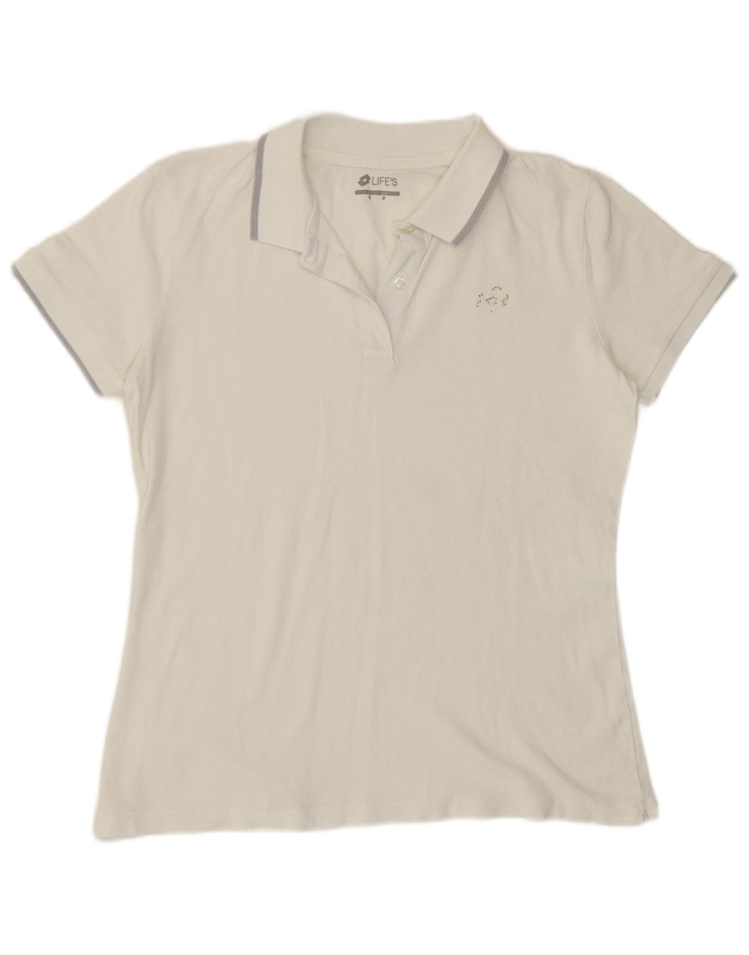 Camisa polo feminina Lotto UK 14 médio branco