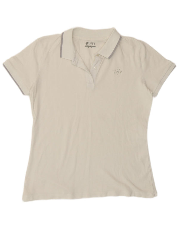 Camisa polo feminina Lotto UK 14 médio branco