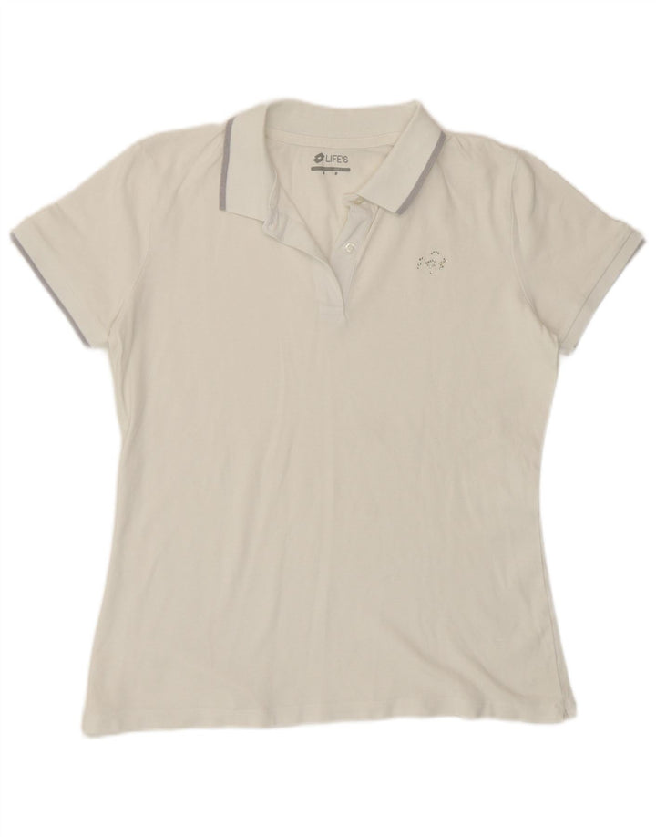 Camisa polo feminina Lotto UK 14 médio branco