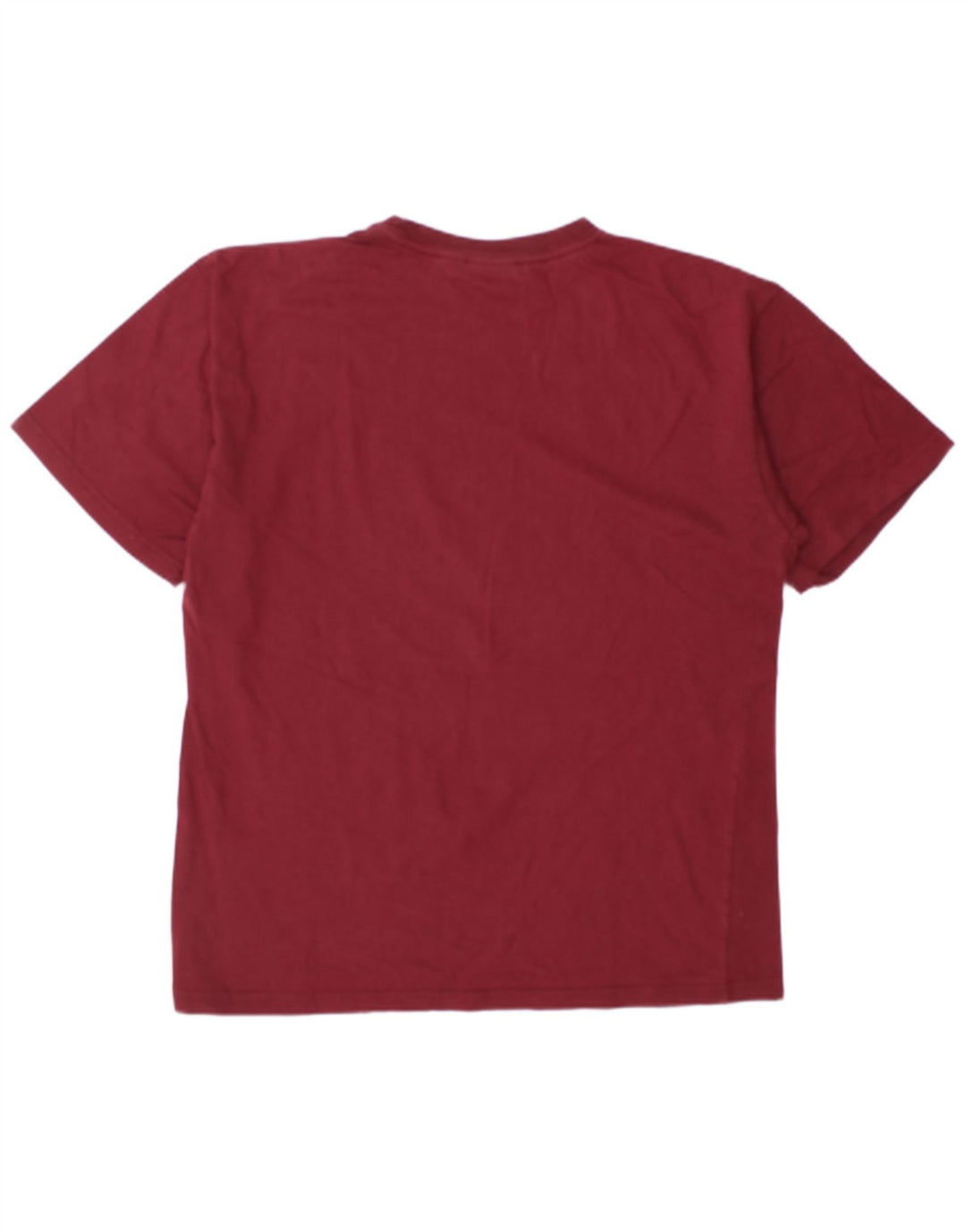 Reebok Mens T-Shirt Top Grande Algodão Borgonha