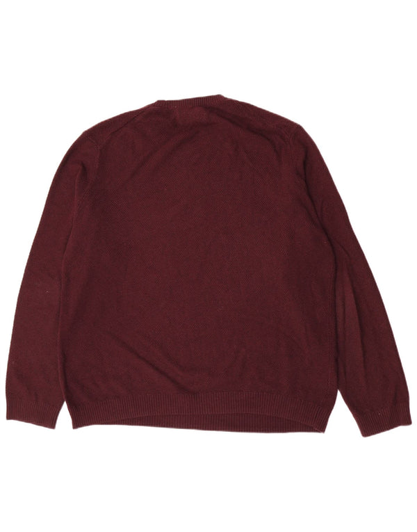 Suéter masculino John Lewis com gola redonda 2XL algodão Borgonha