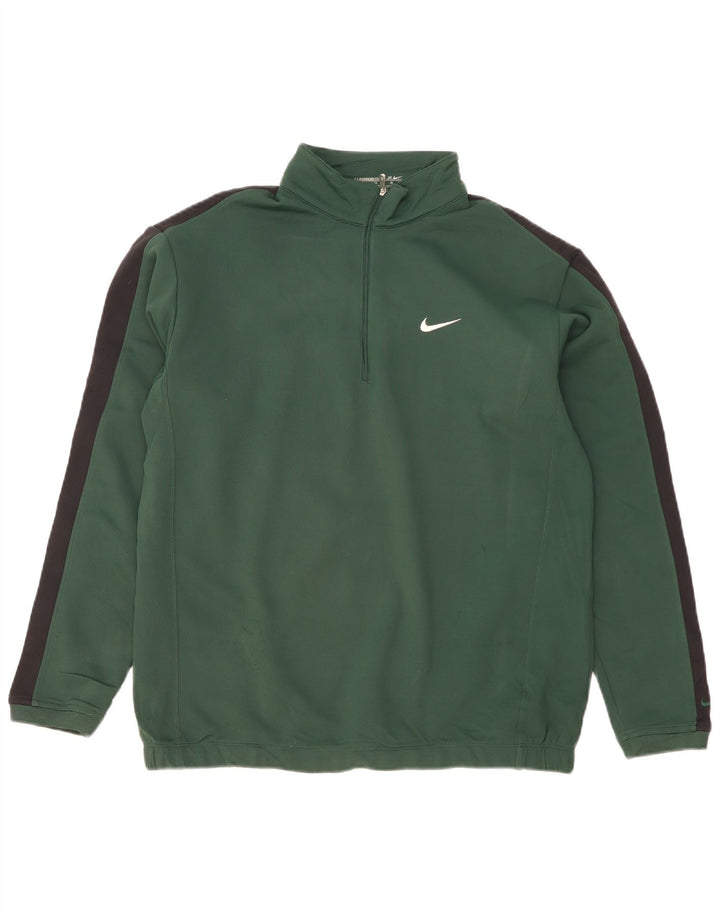 Moletom masculino NIKE com zíper e gola alta em poliéster verde grande