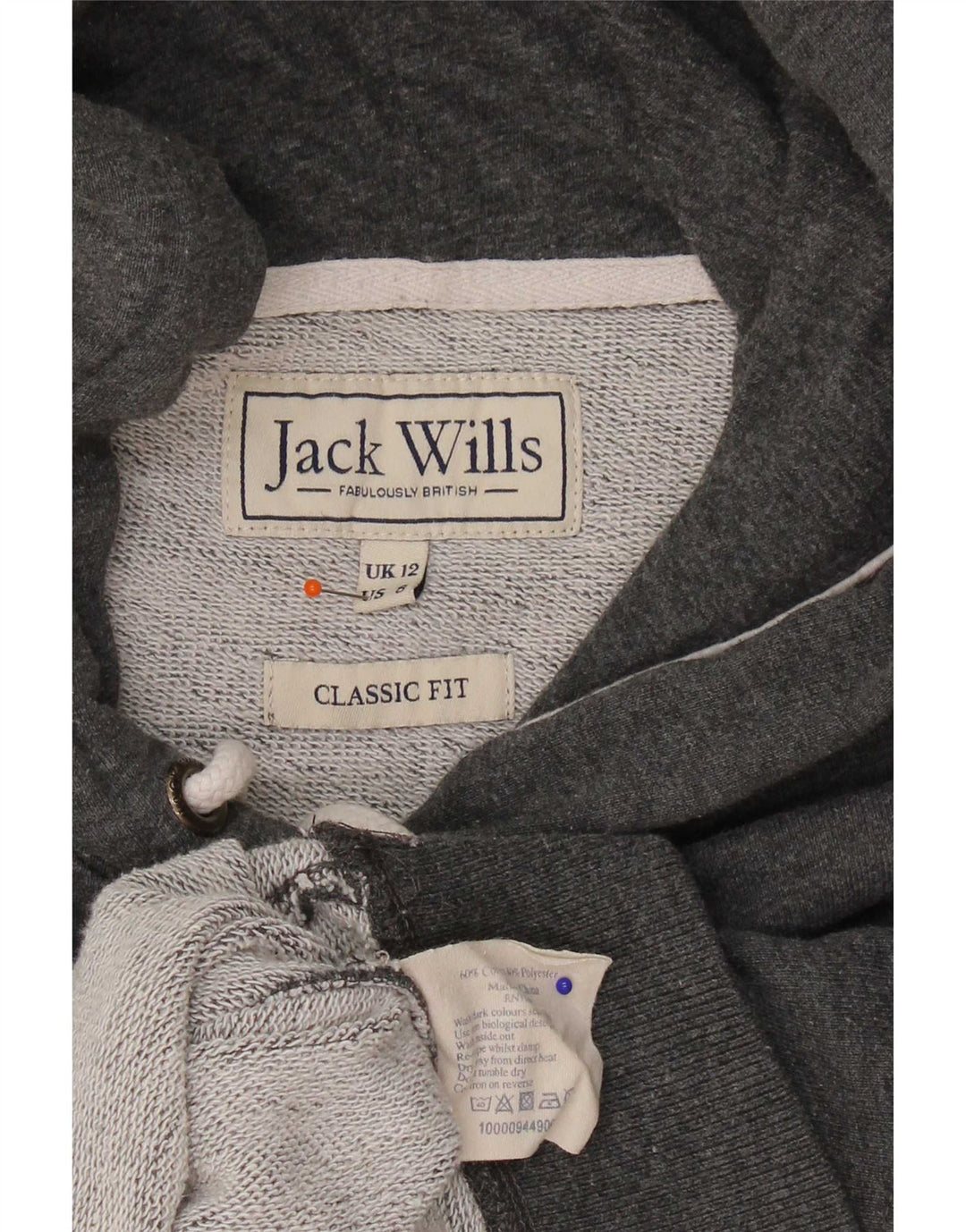 Jack Wills feminino gráfico clássico ajuste moletom jumper Reino Unido 12 cinza médio
