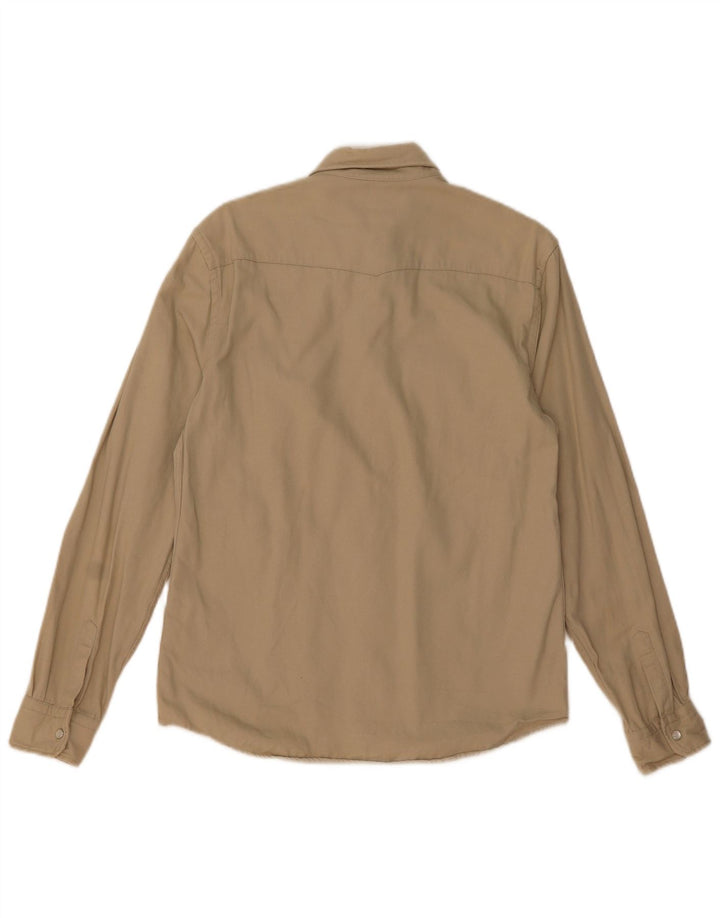 Camisa masculina Reiss Regular Fit algodão bege médio
