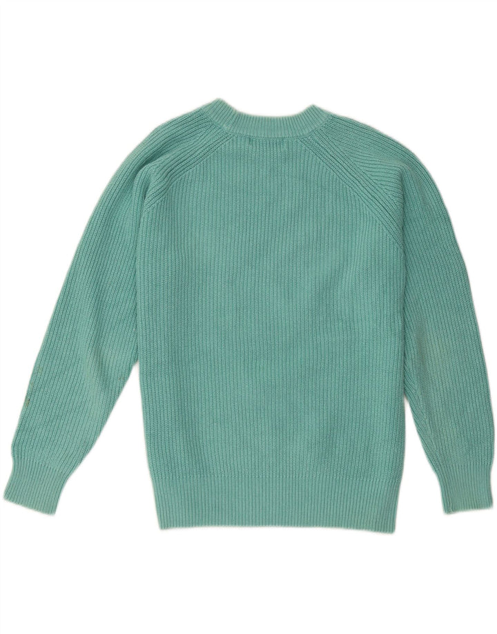 Suéter feminino Marks & Spencer com gola redonda Reino Unido 14 turquesa médio
