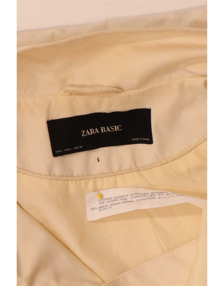 Jaqueta bomber com capuz feminino Zara Reino Unido 14 grande poliéster bege