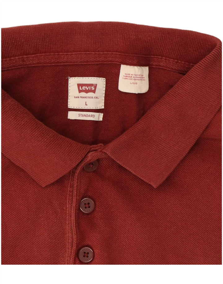 Camisa polo masculina padrão Levi's grande algodão Borgonha