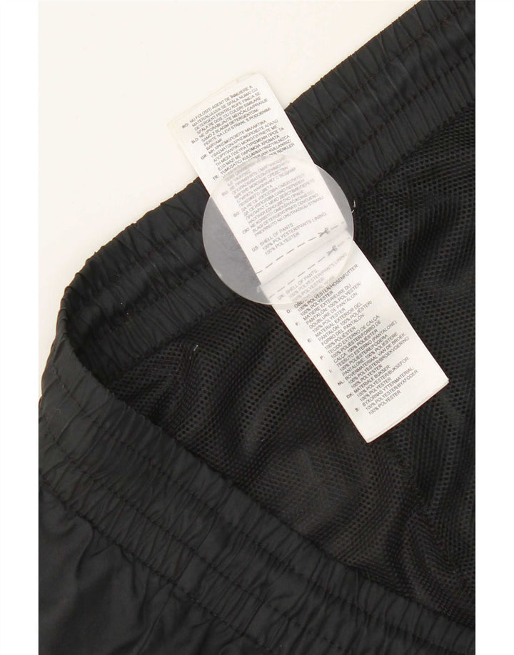 Calças de treino masculinas Adidas UK 38/40 poliéster preto médio