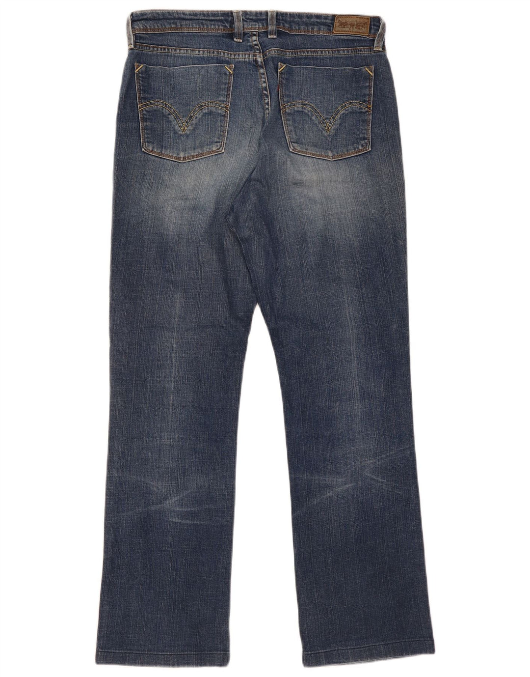 Calça jeans feminina Levi's 627 Straight W34 L30 azul algodão