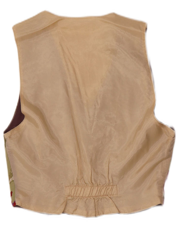 Colete Vintage Masculino XS Cáqui Floral