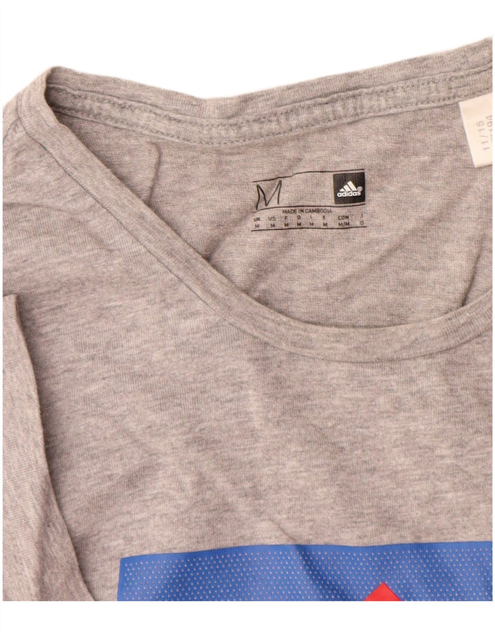 Camiseta masculina Adidas Graphic Top cinza médio algodão manchado