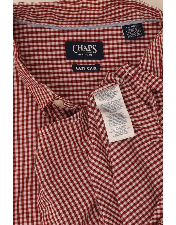 Camisa masculina Chaps XL vermelha algodão guingão
