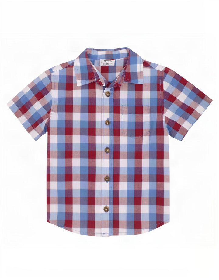 Camisa Wrangler Boys Manga Curta 2-3 Anos Algodão Guingão Multicolorido
