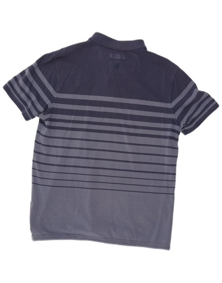 Camisa polo masculina Fat Face grande algodão listrado azul