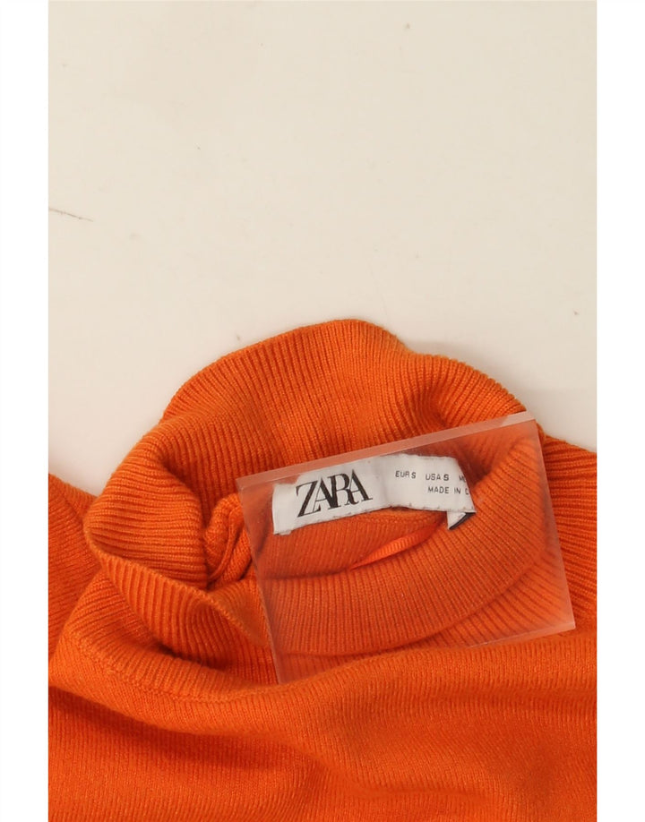 Vestido Jumper Feminino Zara Reino Unido 8 Pequeno Laranja