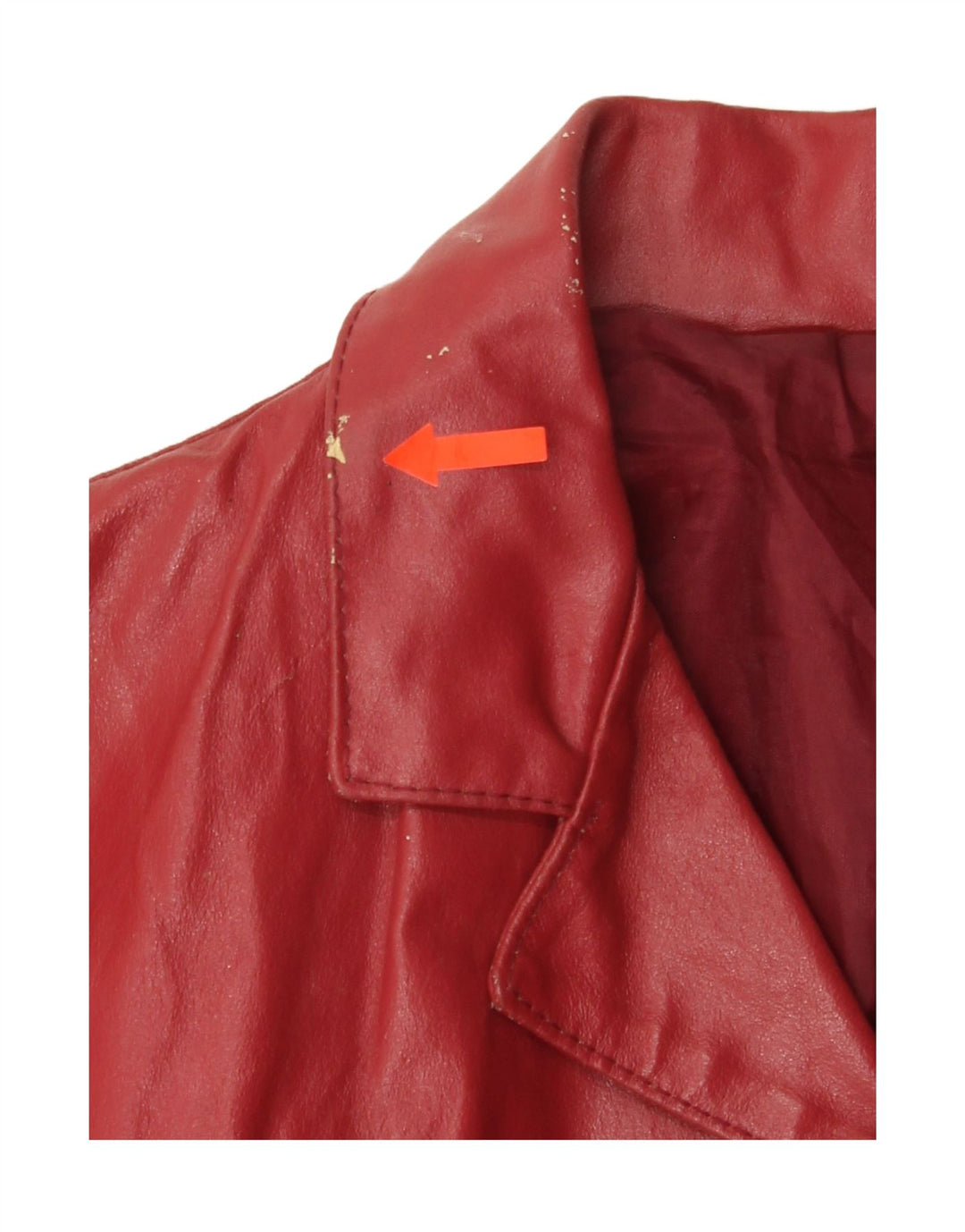 VINTAGE Womens Leather Jacket UK 12 Medium Red