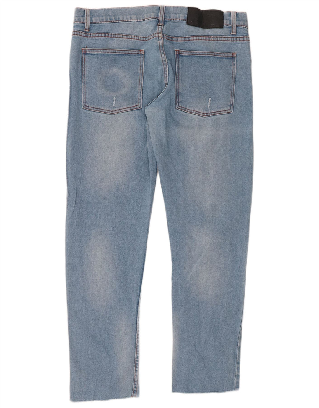 CHEAP MONDAY Calça jeans slim masculina desgastada W32 L28 algodão azul