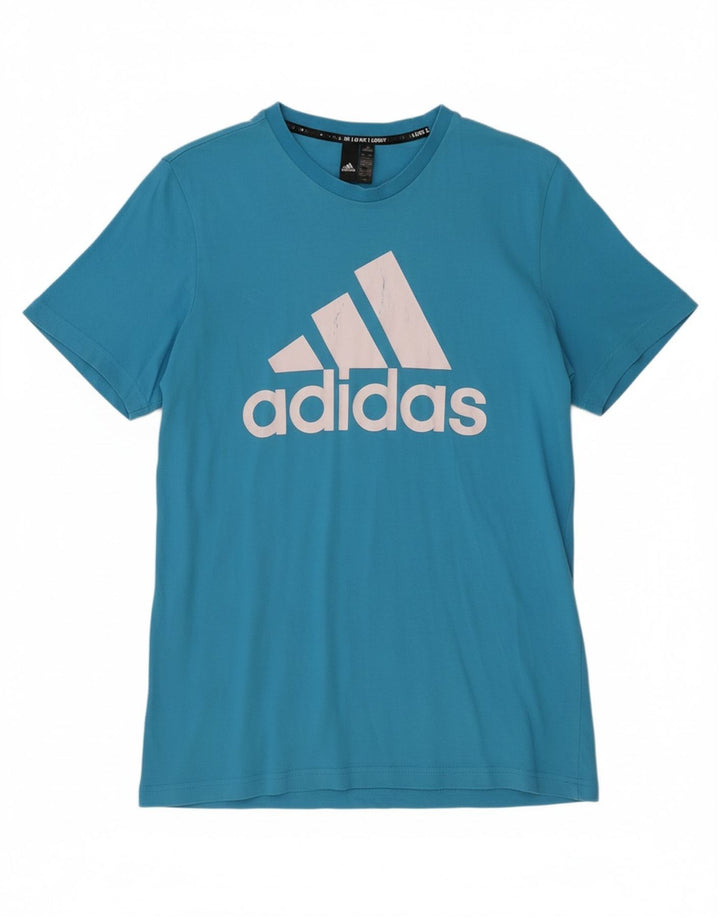 ADIDAS Mens Graphic T-Shirt Top Médio Algodão Azul