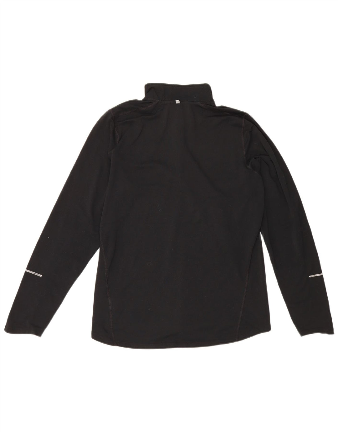 Nike Mens Dri Fit Zip Neck Pullover Treino Top Médio Preto Poliéster