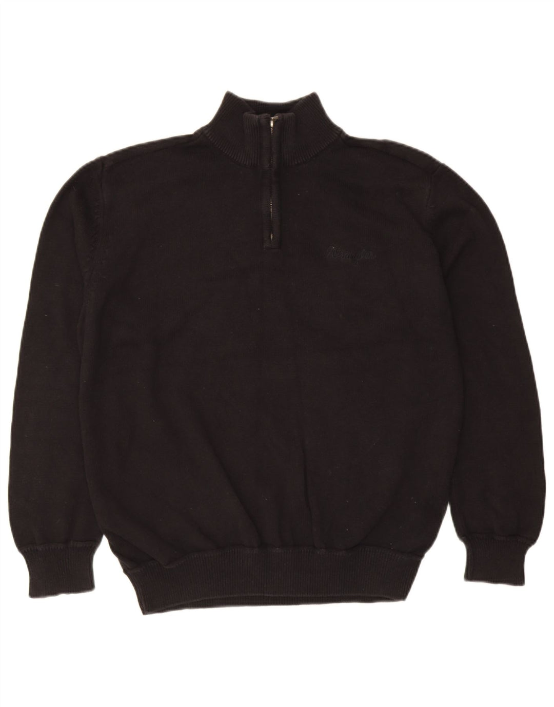 Wrangler Suéter masculino com zíper e gola XL algodão preto