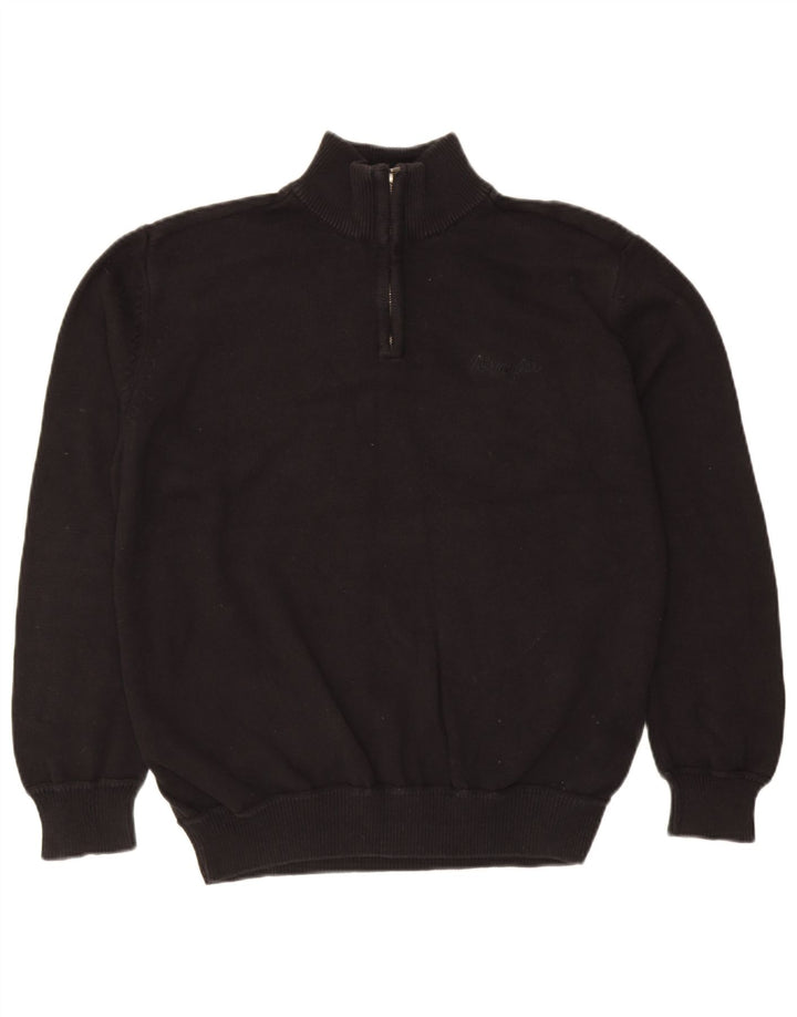 Wrangler Suéter masculino com zíper e gola XL algodão preto