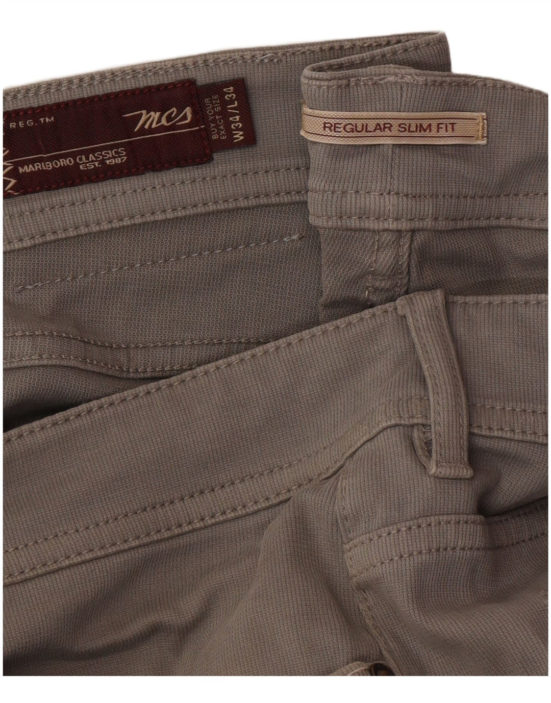 Marlboro Classics Masculino Regular Slim Fit Calça Casual W34 L34 Cinza