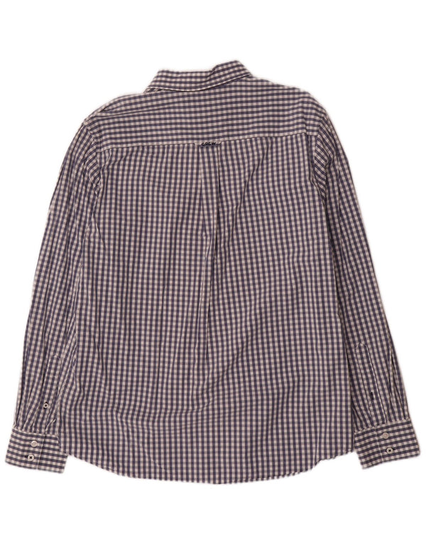 Camisa masculina clássica de ajuste da Crew Clothing grande algodão guingão azul marinho