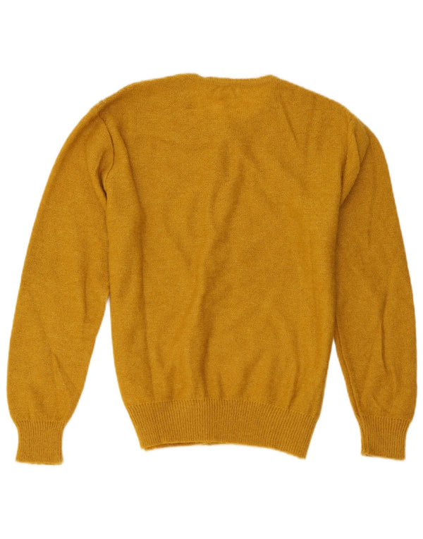 Suéter Cardigan Feminino Vintage UK 14 Médio Amarelo