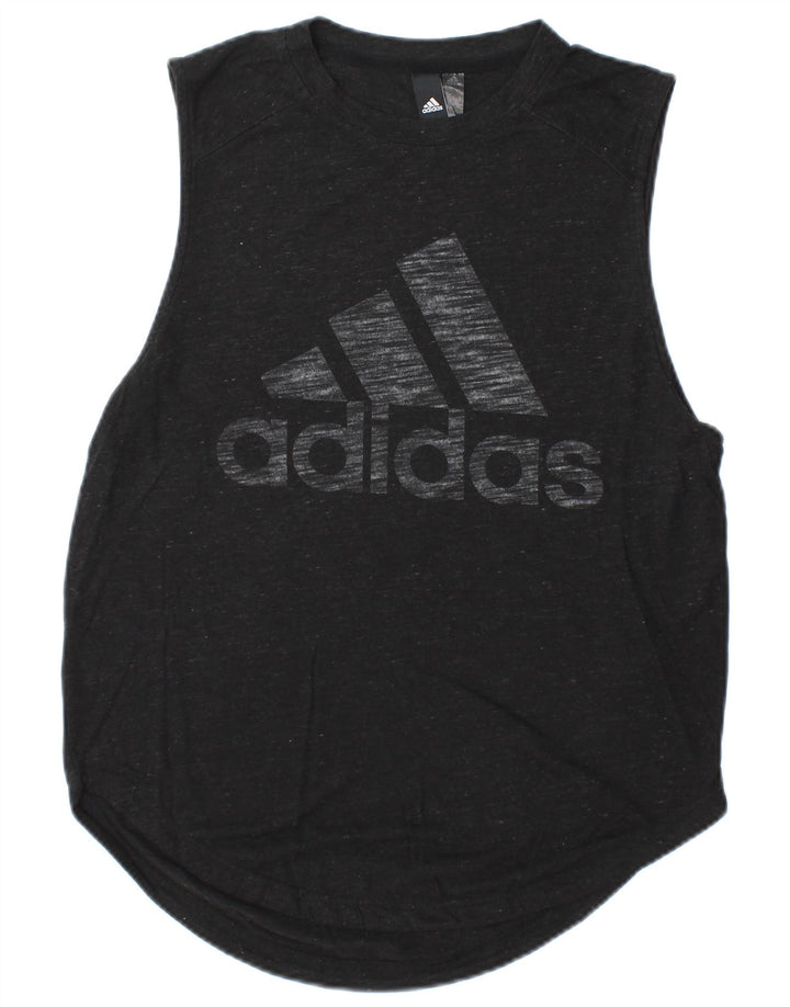 Adidas Mens Graphic Vest Top Pequeno Preto Flecked Rayon