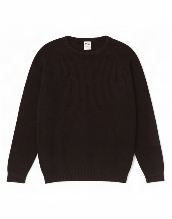 Zara Suéter masculino com gola canoa XL preto algodão