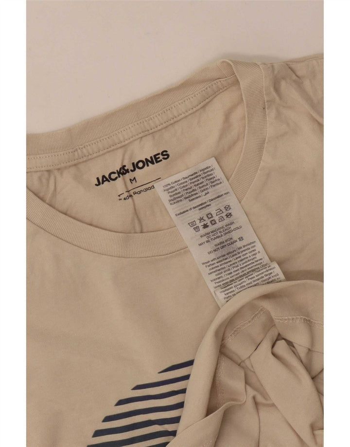 Camiseta gráfica masculina Jack & Jones Top médio de algodão off white