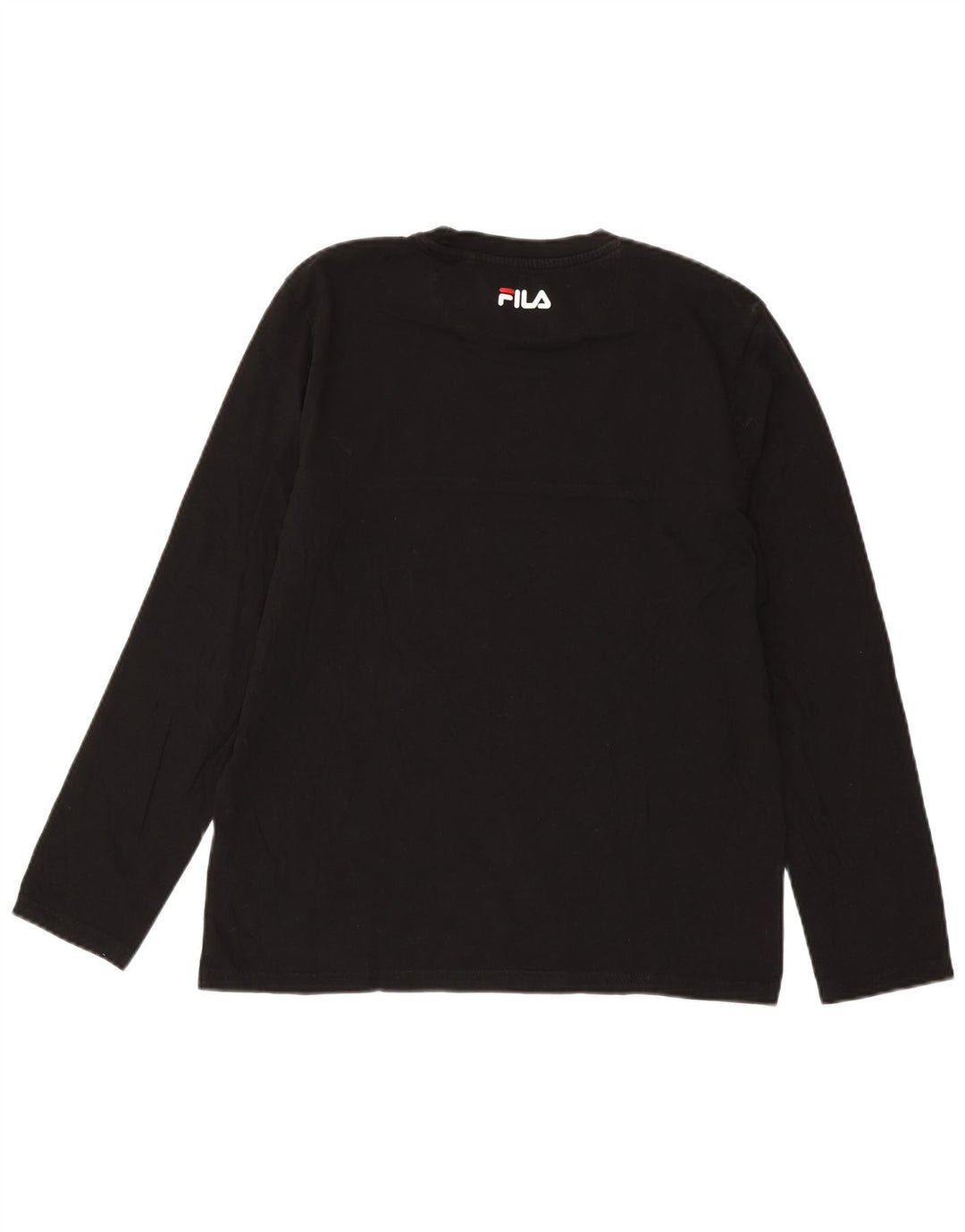 FILA Mens Top Manga Longa Médio Algodão Preto