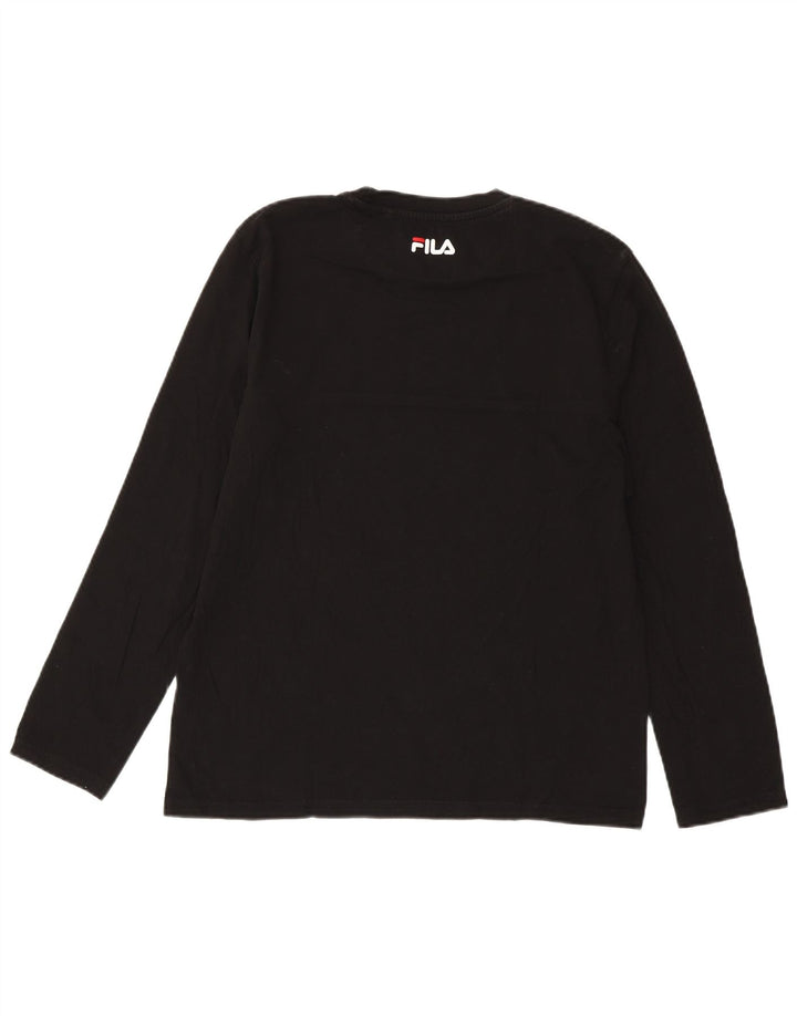 FILA Mens Top Manga Longa Médio Algodão Preto