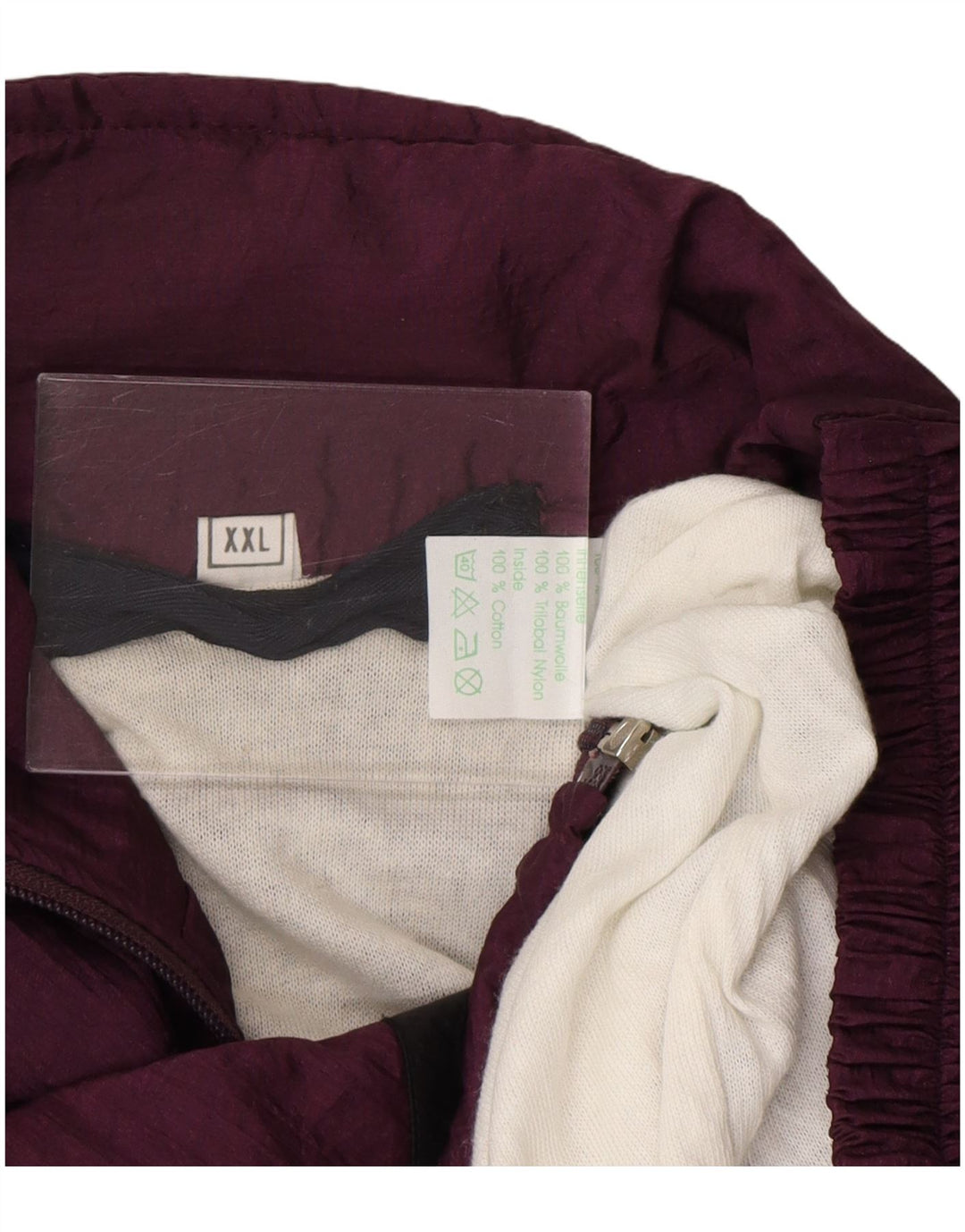 Jaqueta superior de agasalho masculino vintage 2XL marrom Colourblock Nylon