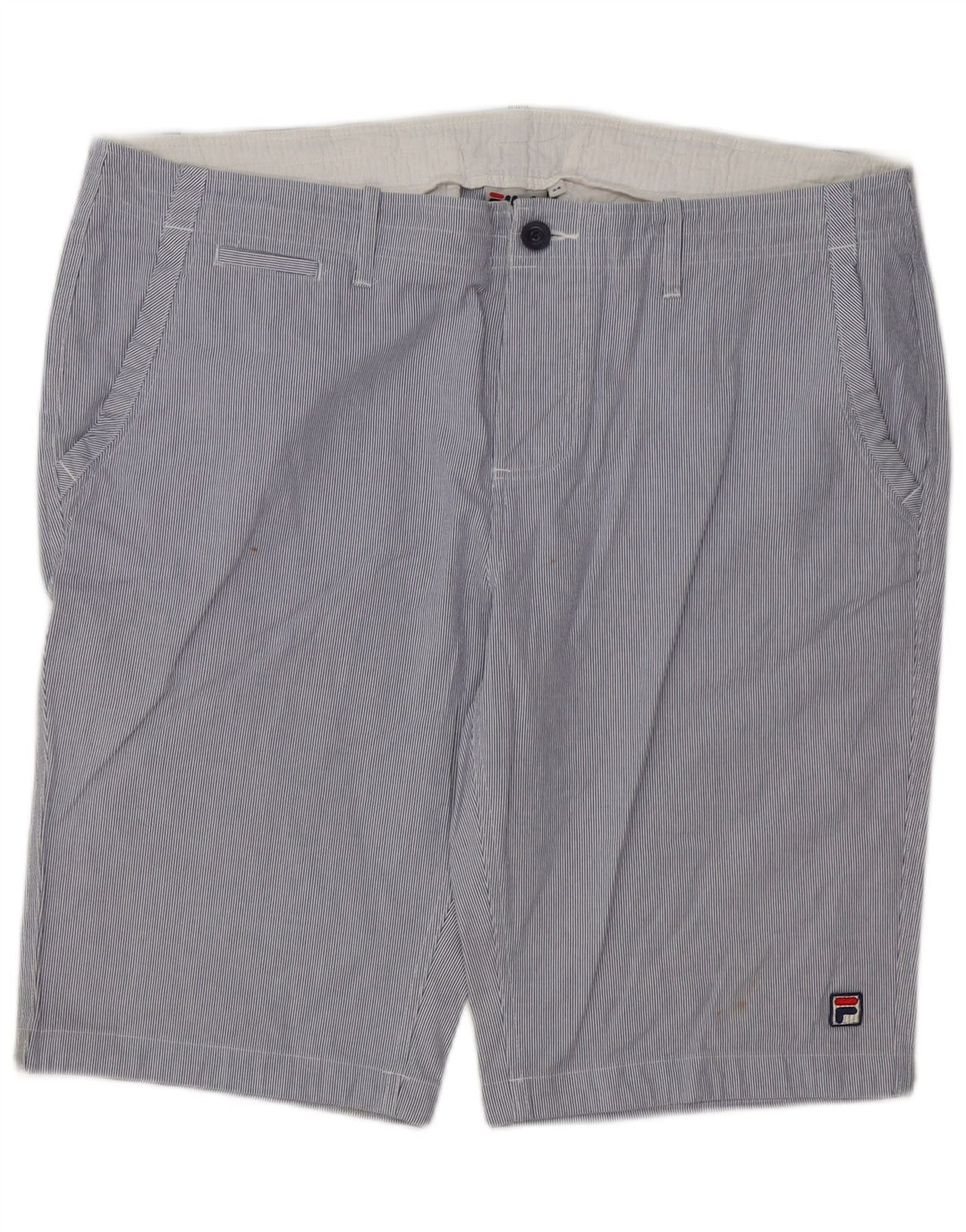 Fila Mens Chino Shorts IT 54 2XL W40 Azul Risca de Giz Algodão