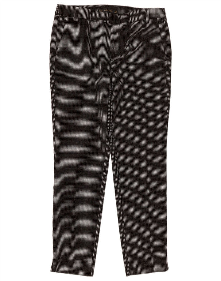 Zara Calça Chino Cônica Básica Feminina EU 34 2XS W24 L27 Xadrez Preta
