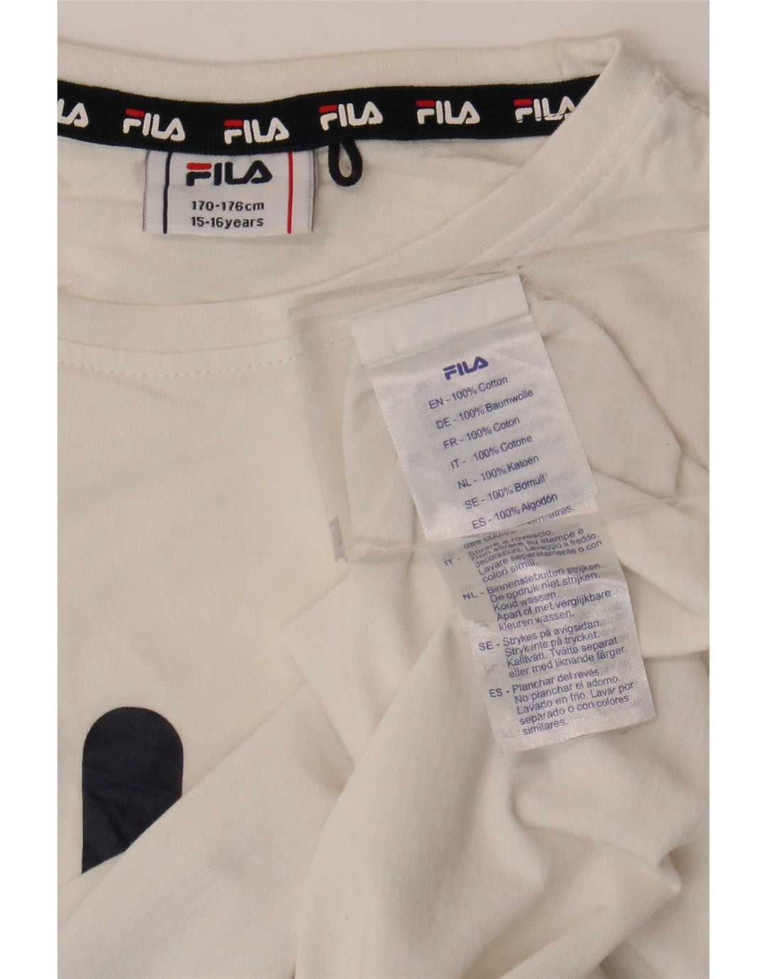 Camiseta Fila Boys Graphic 15-16 Anos Algodão Branco